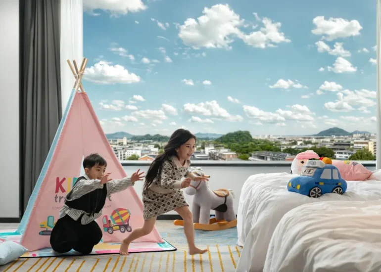 Family Theme Room With Spacious Play Area, LED UV Sterilization, And Children’s Play Tent