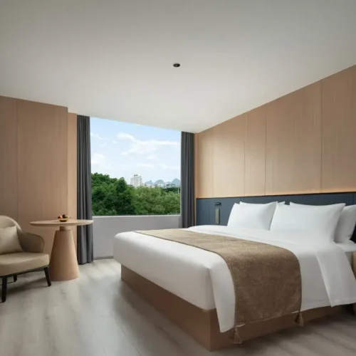 270° Forest-Themed Two-Bedroom Two-Bathroom Grand Family Suite With Super Large Round Bathtub And Leisure Couch