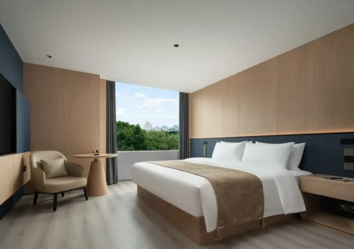 270° Forest-Themed Two-Bedroom Two-Bathroom Grand Family Suite With Super Large Round Bathtub And Leisure Couch