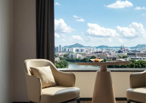 Four-Person City-View Family Room With Overlooking Cityscape And LED UV Sterilization