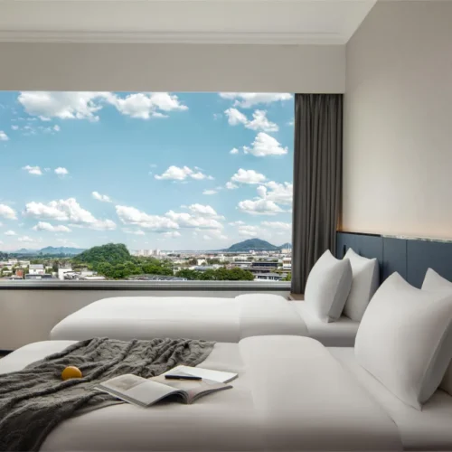 Linyu Street-View Two-Bedroom (Five-Person Family + TV Projection)