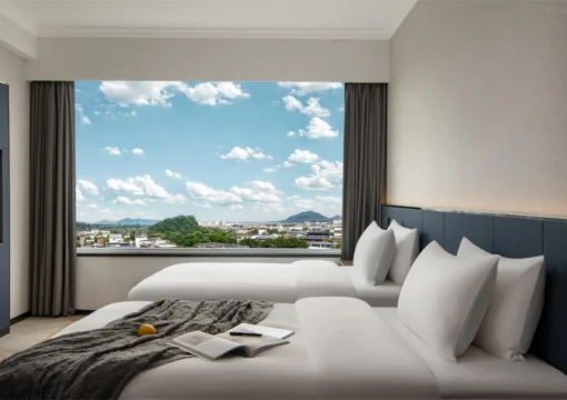 Linyu Street-View Two-Bedroom (Five-Person Family + TV Projection)