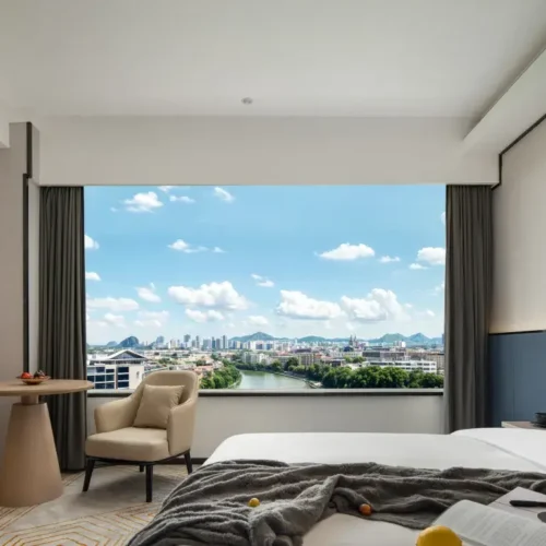 Linyu Street-View Two-Bedroom (Five-Person Family + TV Projection)